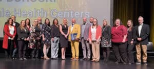 SpringVale Health Centers employees accepting the 2026 Tuscarawas County Chamber of Commerce Organization of the Year award