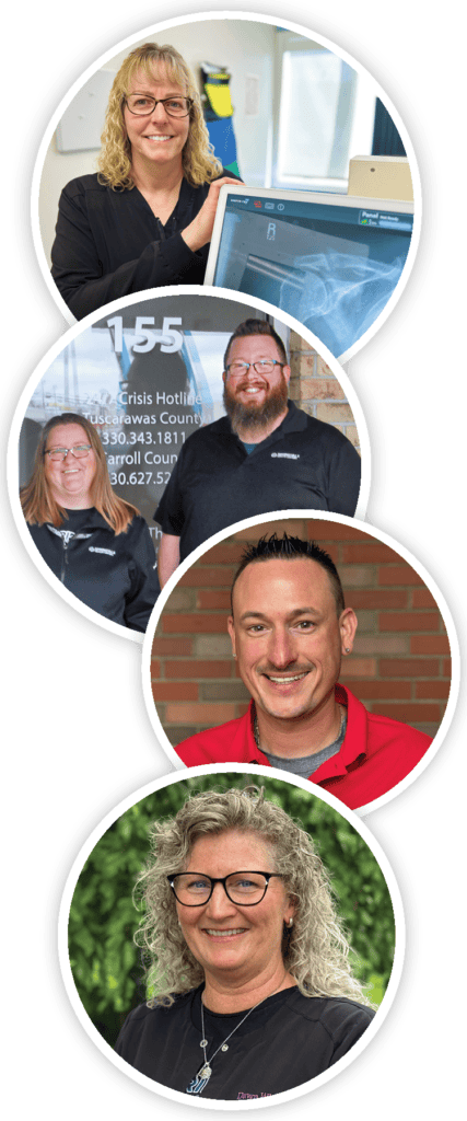 “Photo montage of RapidCare employees from SpringVale Health Centers posing together for staff photos”